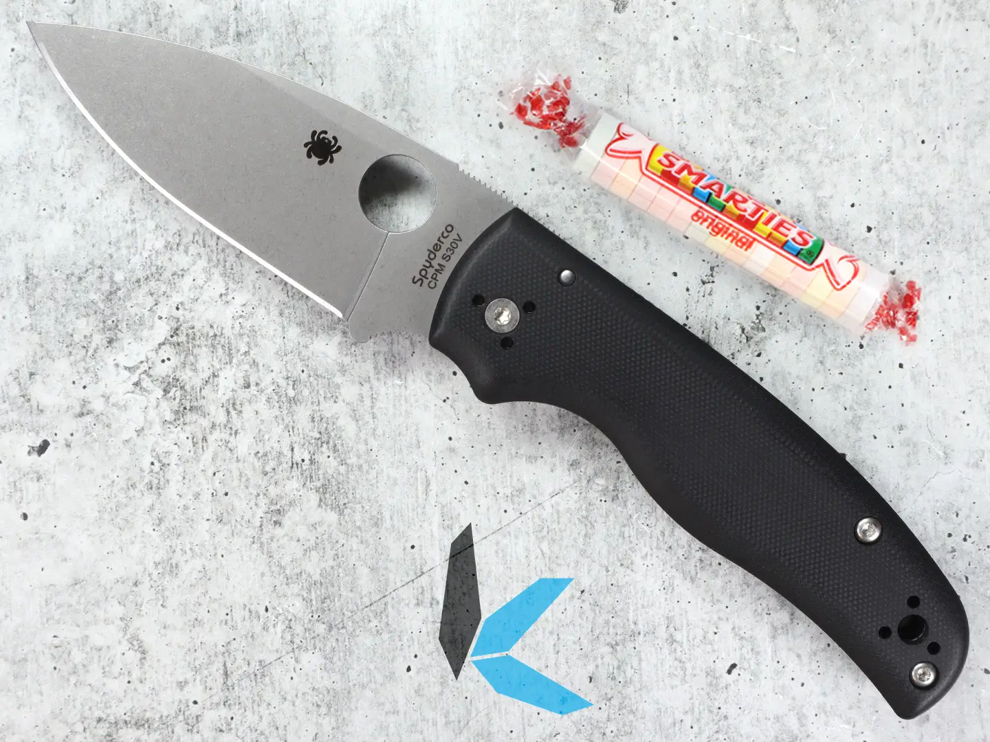 Spyderco Shaman Stonewash S30V Black G-10 Folding Knife C229GP - Image 3