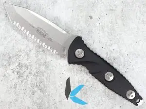 Microtech Socom Alpha Mini T/E Stonewash Fully Serrated Fixed Blade 114M-12