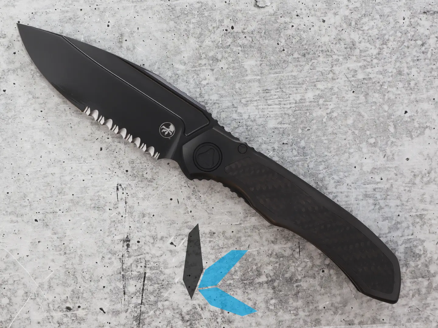 Microtech Anax 190C-2 DLCTCFITI Serrated Titanium