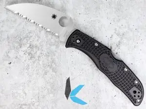 Spyderco C243FSWCBK Endela Wharncliffe Fully Serrated Folding Knife