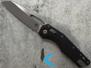 Microtech 210-11 APFLGTBK MSI S/E Fluted G10 Black, Apocalyptic Partial Serrated