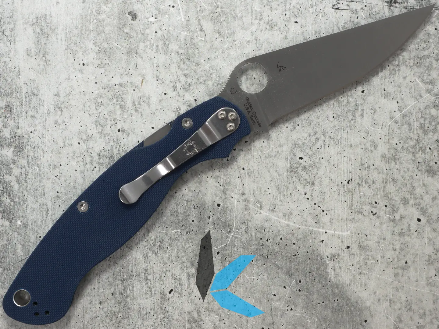 Spyderco C36GPCBL2 Military 2 Comprssion Lock Folding Knife Cobalt Blue - Image 2