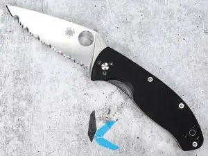 Spyderco Tenacious Fully Serrated 8Cr13MoV Blade Liner Lock Black G10