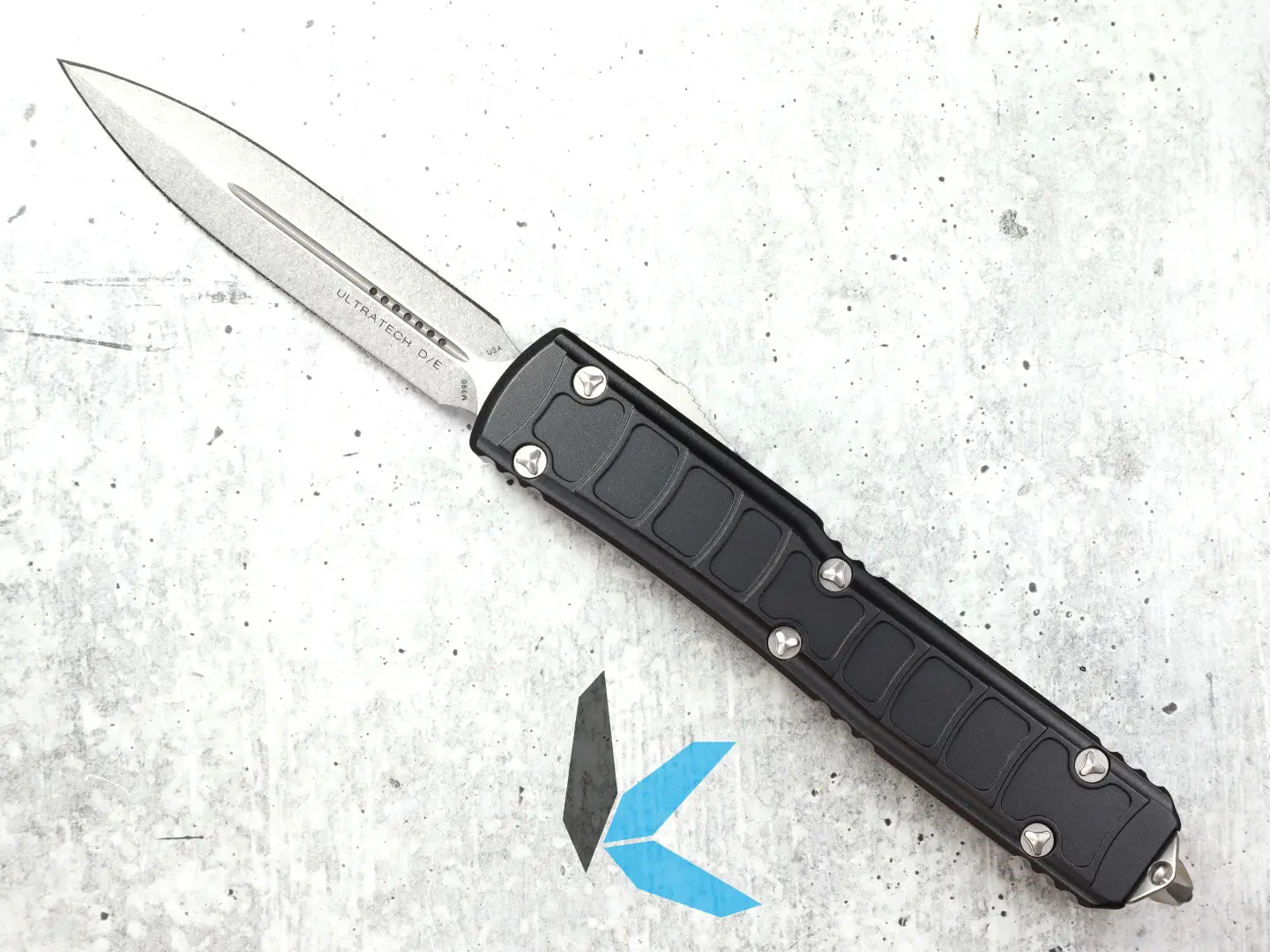 Microtech Ultratech II D/E Signature Series Stonewash Standard 122II-10 S