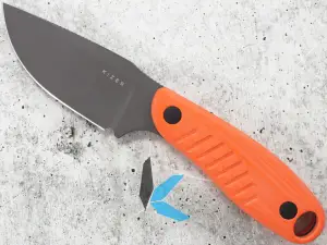 Kizer Cutlery 1077A1 Azo Hare Fixed Blade, Orange G10 Grips with Kydex Sheath