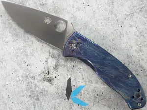Spyderco C122TIBLD2P Tenacious Blue Disarray Titanium D2