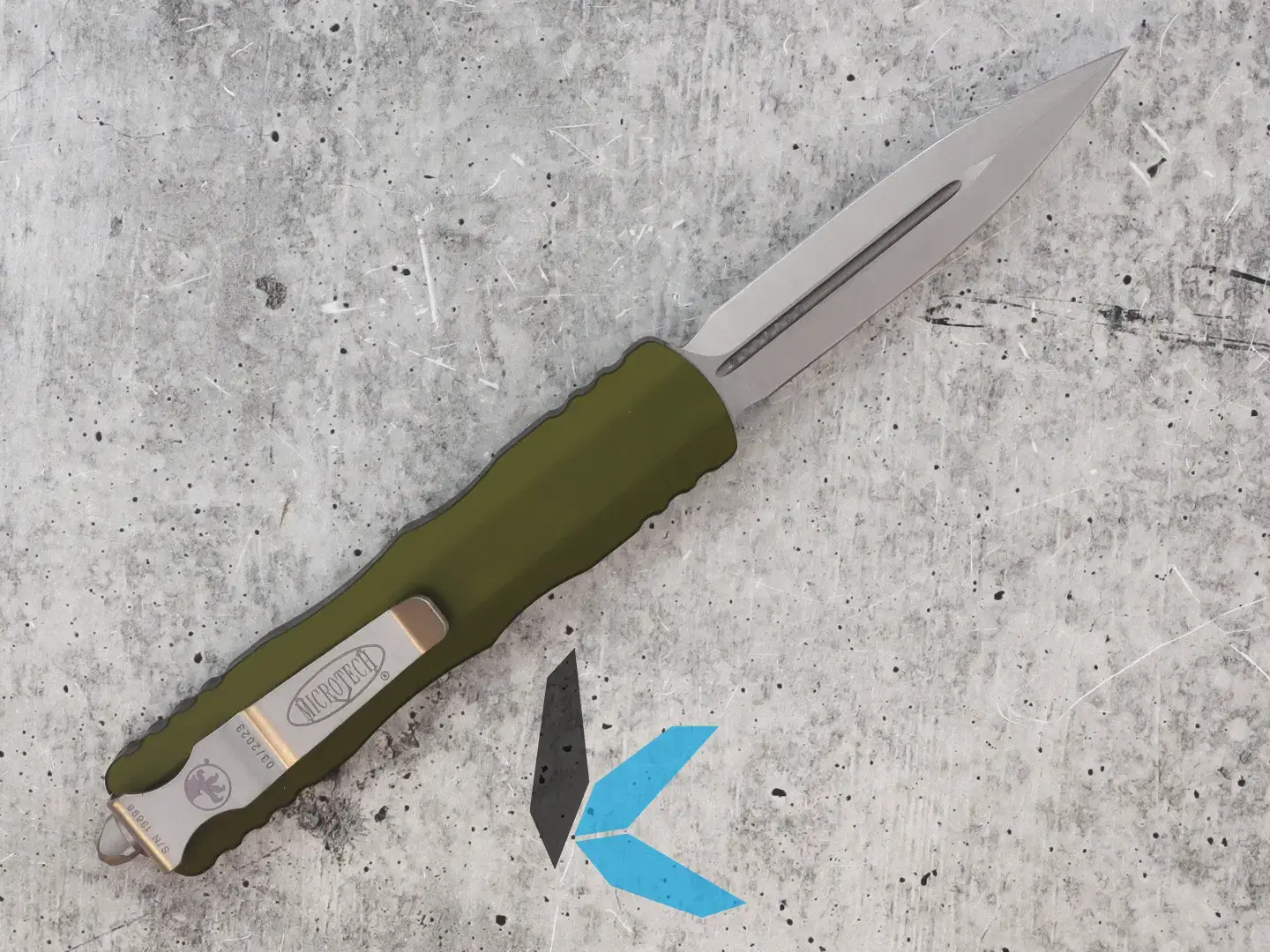 Microtech Dirac D/E 225-10 OD Stonewash Standard OD Green - Image 2