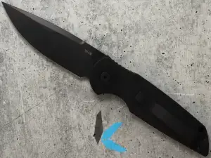 Protech TR-3 L-2 Left Hand, Black Handle with Grooves, DLC Black Blade