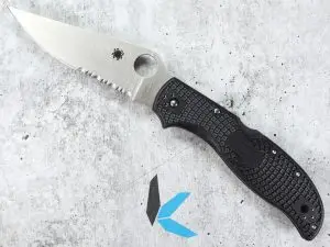 Spyderco Stretch 2XL Black & Satin Serrated VG-10 Blade C258SBK
