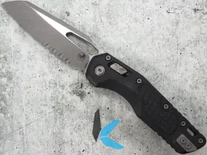 Microtech 210-11APFRGTBK MSI S/E, Frag G10 Black, Apocalyptic Partial Serrated