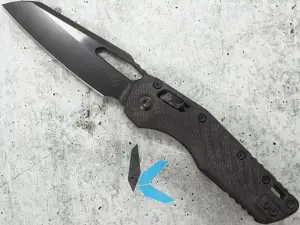 Microtech 210-1 DLCTFLCFS MSI S/E Signature Series, Fluted CF Handle, DLC Std