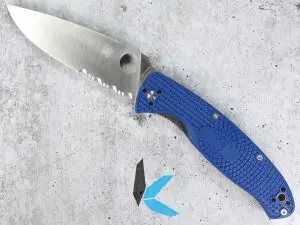 Spyderco C142PSBL Resilience Blue FRN Partially Serrated Folding Knife