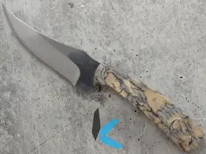 Used Buckshot Custom Fixed Blade Knife Sheath Included