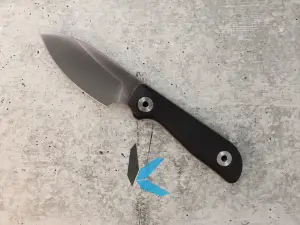 Kunwu Knives Stiffy P, Model F705BK-2, Fixed Blade with Black Micarta Handle