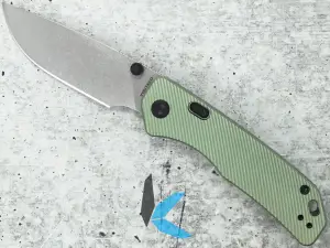 Vosteed A1602 Marten, 154CM Stonewashed Blade, Green Aluminum Handle