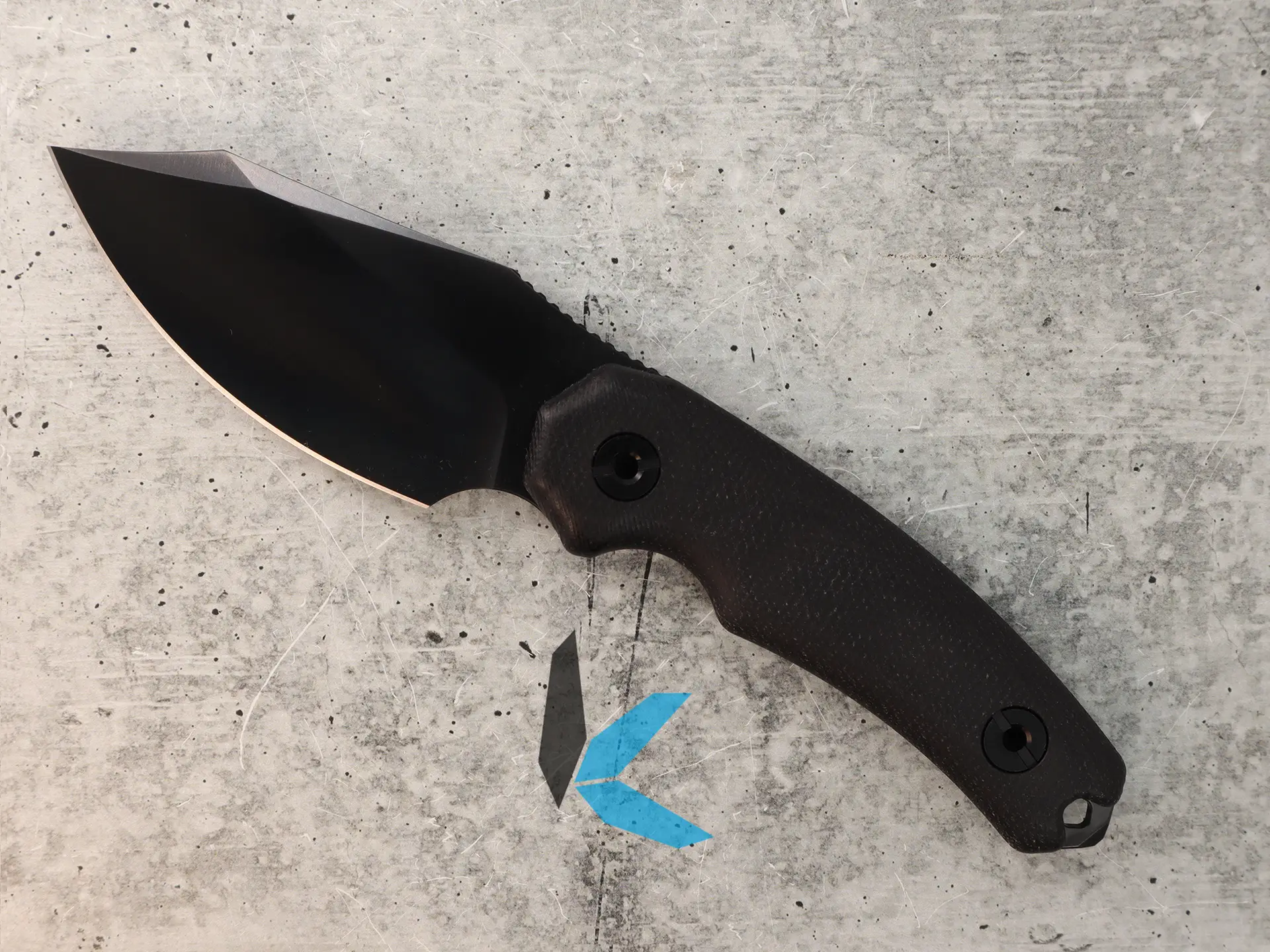 Kunwu Stiffy D. DLC Micarta Black Handle, (706BK-3) Fixed Blade Knife