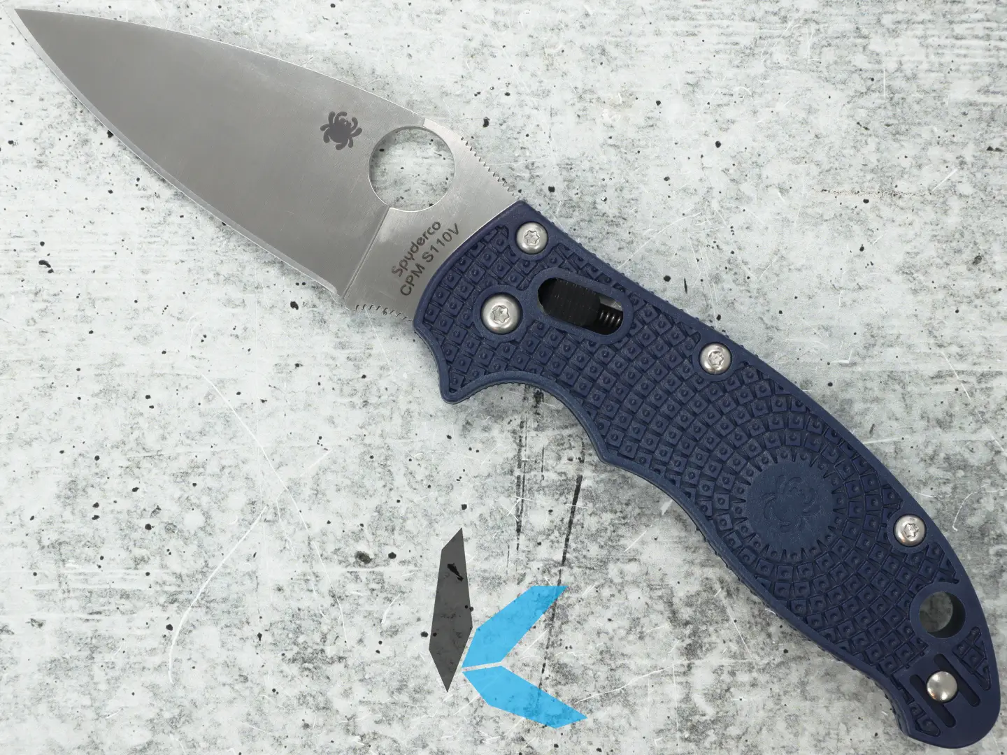 Spyderco C101PDBL2 Manix 2 Lightweight, Satin Plain S110V Blade, Ball lock