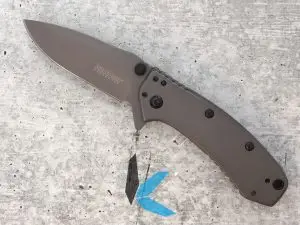 Kershaw Cryo 1555TI Assisted Flipper Pocket Knife, Gray Plain Blade