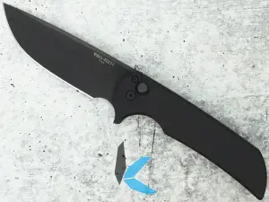 Protech MX103 Mordax Solid Black Handle, Black DLC Magnacut Blade