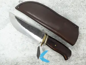 Pre-Owned Behring Made Large Fixed Blade Knife with Leather Sheath