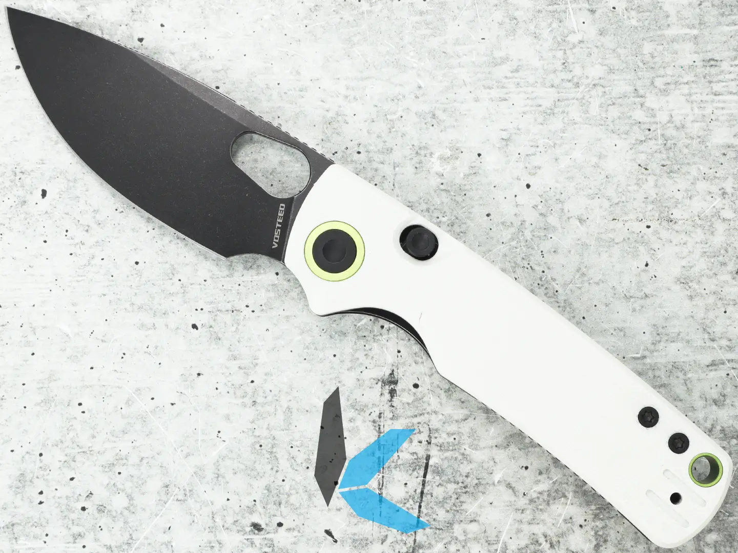 Vosteed A2606 Porcupine, 14C28N Black SW Blade, White G10 Handle