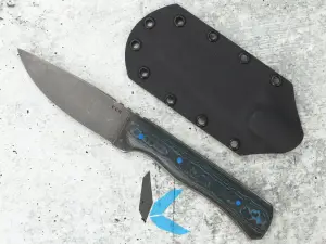 Used Cypress Creek Knives Backpacker with Carbon Fiber Handle and Sheath