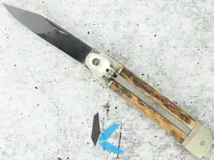 Used Hubertus Leverlock, Stag Handle Auto Folder Knife no Box