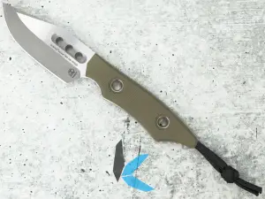 Heretic Knives H065-5A-OD-G10 Kobold Bowie Battleworn OD Green G10