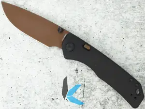 Vosteed A1613 Marten 154CM Copper Dune Blade, Black Aluminum Handle