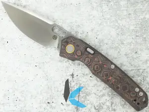 Vosteed A2207 Psyop Elmax Satin Blade, Uni-Copper Fatcarbon Handle