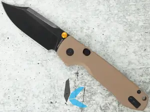 Vosteed A2927 Raccoon 14C28N Black Stonewash Blade, Sand G10 Handle