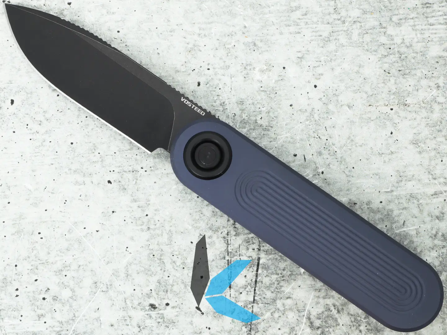 Vosteed A3706 Corgi 295 S35VN Black Stonewash Blade, Dark Slate Aluminum Handle