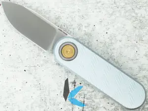 Vosteed A3725 Corgi V 14C28N Satin Blade, Macaron Blue Aluminum Handle